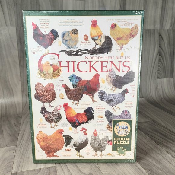 Cobble Hill Other - Cobble Hill Jigsaw Puzzle "Nobody Here But Us Chickens" 1000 Piece